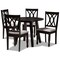 Baxton Studio Millie Grey Upholstered and Dark Brown Wood 5-Piece Dining Set 169-9404-10896 - alternate 1